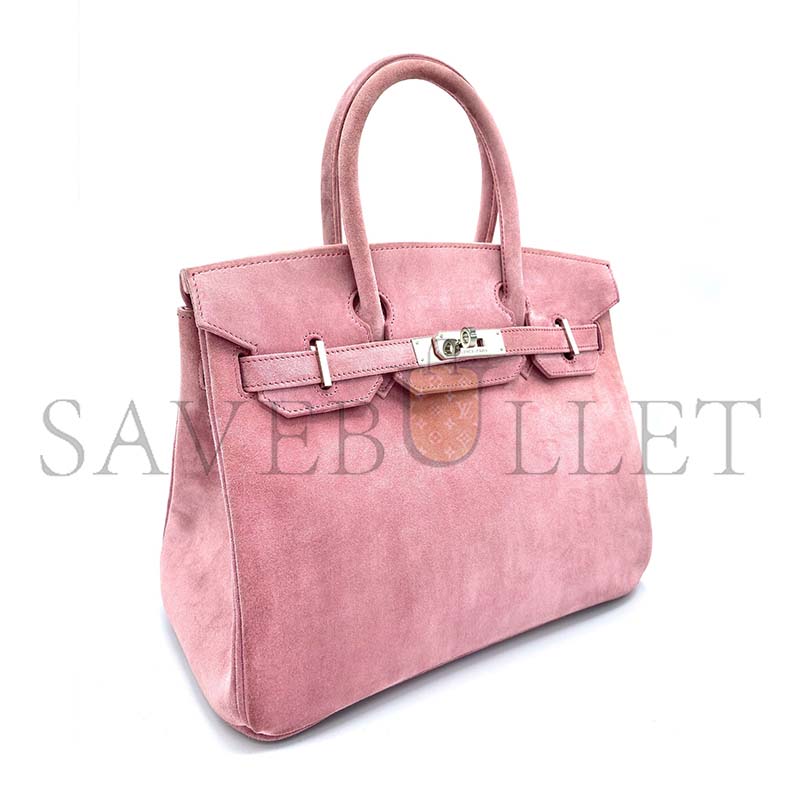 H**me5 master birkin 30 suede 1q rose confetti milkshake powder (30*23*15cm)